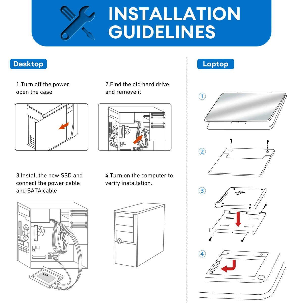 WALRAM Sata3 SSD 1TB 2,5" interný pevný disk Disk 128GB 256GB 512GB HDD Pevný disk SSD pre stolný notebook