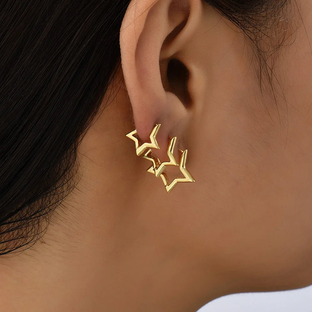3ks Nové minimalistické medené kovové kruhové náušnice pre ženy Jednoduché kruhové Pánske malé náušnice Punk Unisex Rock Piercing Šperky