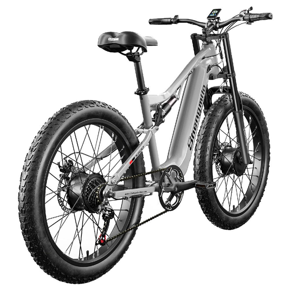 Shengmilo S600 Electric Bike 1000W*2 Motor 48V 17.5AH SAMSUNG Battery 26 Inch Tire 42km/h Max Speed 90km Max Range Mechanical Disc Brake DNM Rear Shock Absorber Shimano 7 Speed