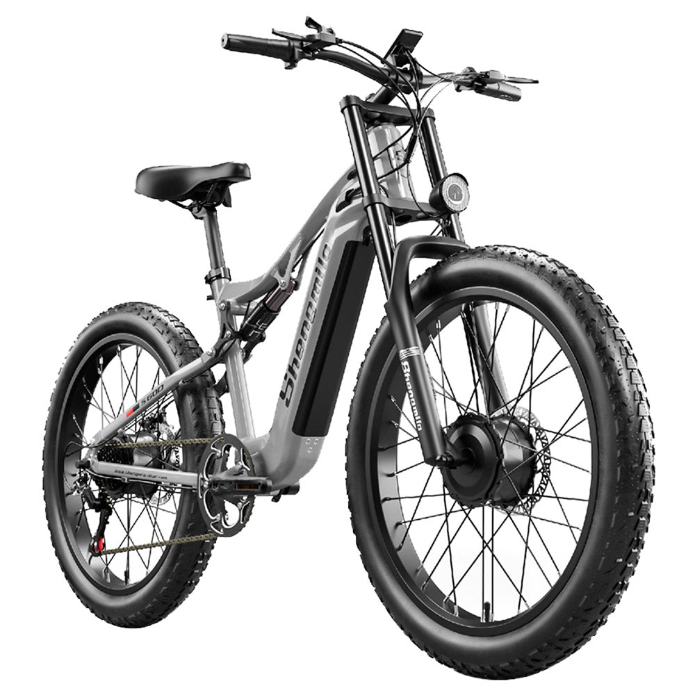 Shengmilo S600 Electric Bike 1000W*2 Motor 48V 17.5AH SAMSUNG Battery 26 Inch Tire 42km/h Max Speed 90km Max Range Mechanical Disc Brake DNM Rear Shock Absorber Shimano 7 Speed