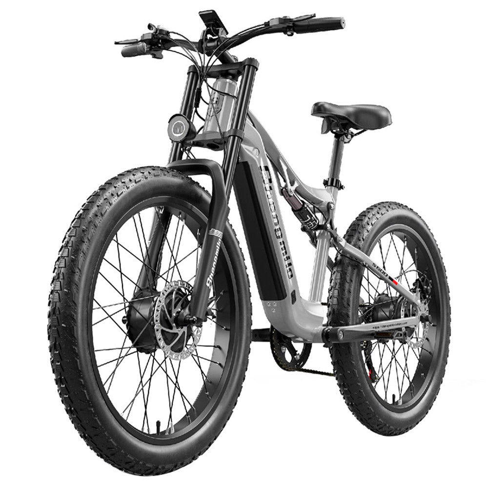 Shengmilo S600 Electric Bike 1000W*2 Motor 48V 17.5AH SAMSUNG Battery 26 Inch Tire 42km/h Max Speed 90km Max Range Mechanical Disc Brake DNM Rear Shock Absorber Shimano 7 Speed