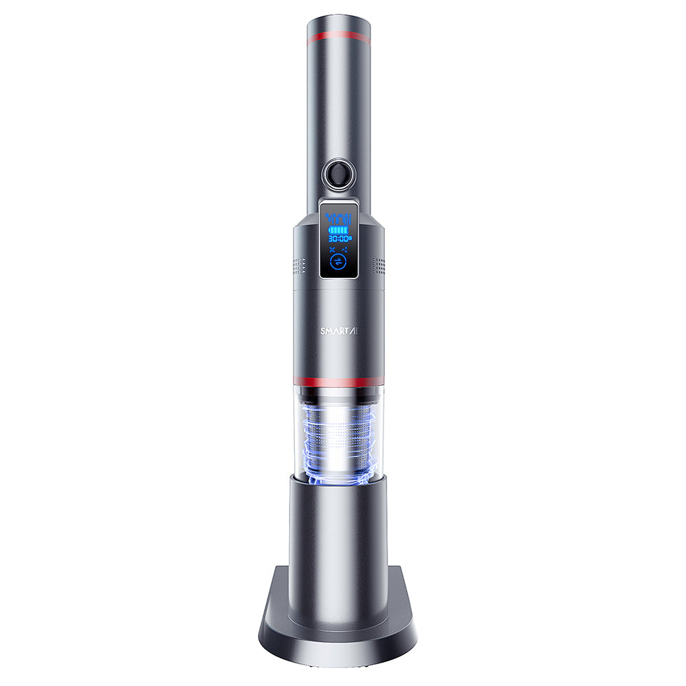SmartAI H5 Handheld Cordless Vacuum Cleaner, 17KPa Suction Power, 145W Power, 30min Runtime, LED Screen