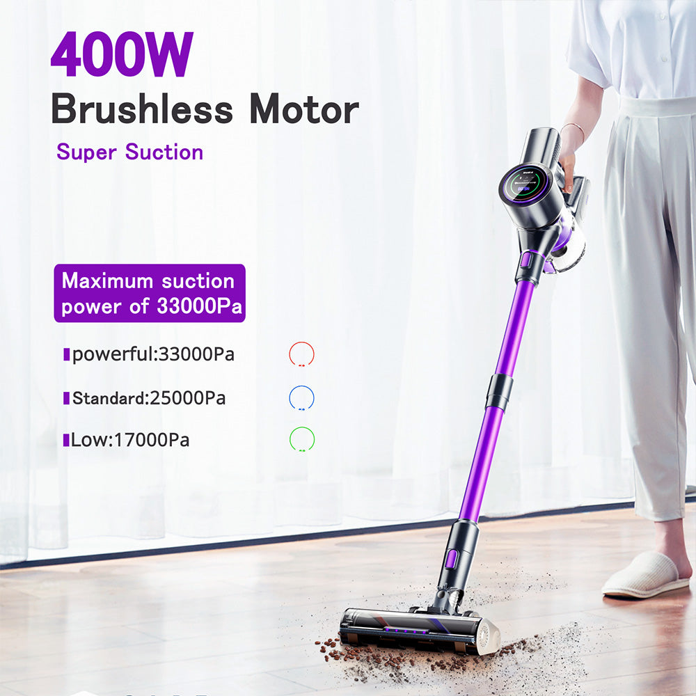 SmartAI P40 Cordless Vacuum Cleaner Powerful, 33KPa Strong Suction Power, 6 Layer Filtration, 1.3L, 6 in 1 Electric Broom for Floor Carpets Pet Hair