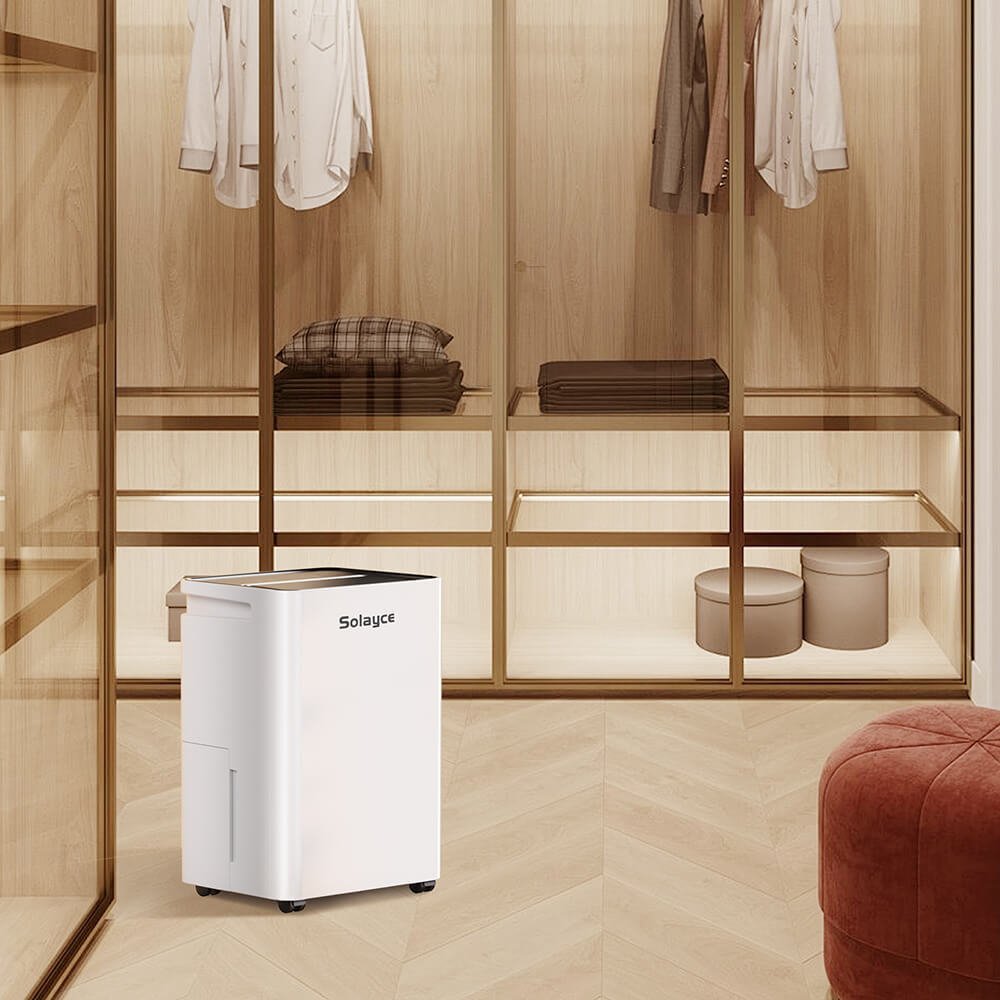 Solayce PD12R-02EE Dehumidifier 12L/24h, 3.2L Large Water Tank, Digital Humidity Display, Coverage Area 35㎡(376 sq. ft), 24H Timer, Ideal for Laundry Drying, Bedroom, Basement, Garage & Kitchen