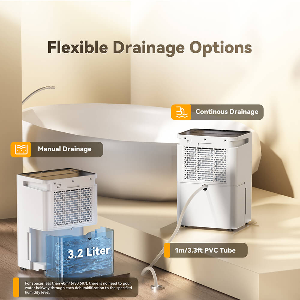 Solayce PD12R-02EE Dehumidifier 12L/24h, 3.2L Large Water Tank, Digital Humidity Display, Coverage Area 35㎡(376 sq. ft), 24H Timer, Ideal for Laundry Drying, Bedroom, Basement, Garage & Kitchen