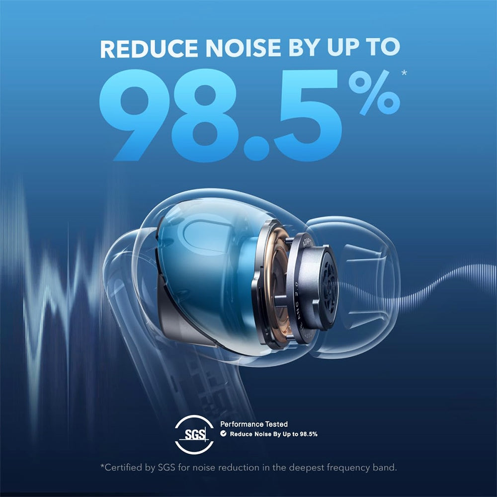 Anker Soundcore Liberty 4 NC Earbuds TWS Headphones, Adaptive ANC 2.0, Bluetooth 5.3, IPX4 Waterproof, Fast Charging - White