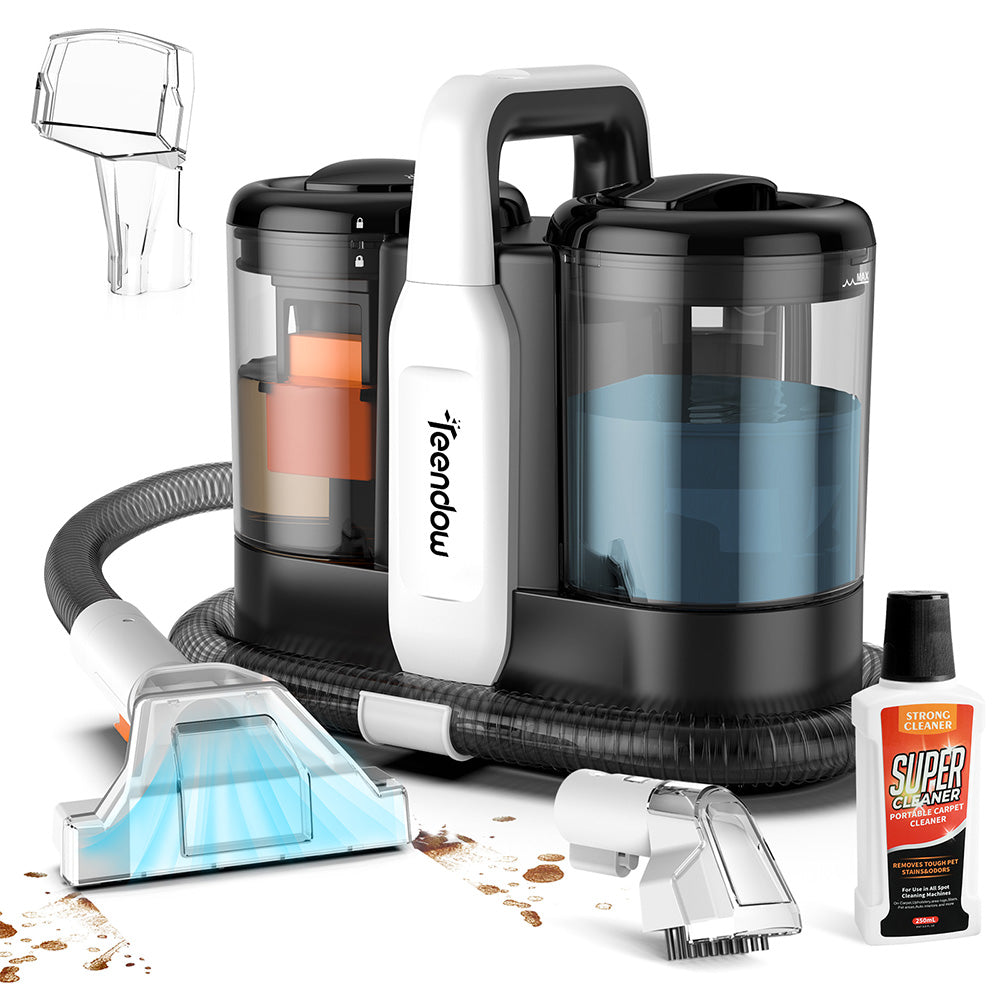 Teendow C5 Washing Vacuum Cleaner Carpet Cleaner, Powerful 500 W Brush Motor, Low Noise, 1500ml Large Water Tank Capacity, Portable and Compact, Spot Cleaner, Suitable for Cleaning Carpet, Sofa, Stairs, Pets, and Car
