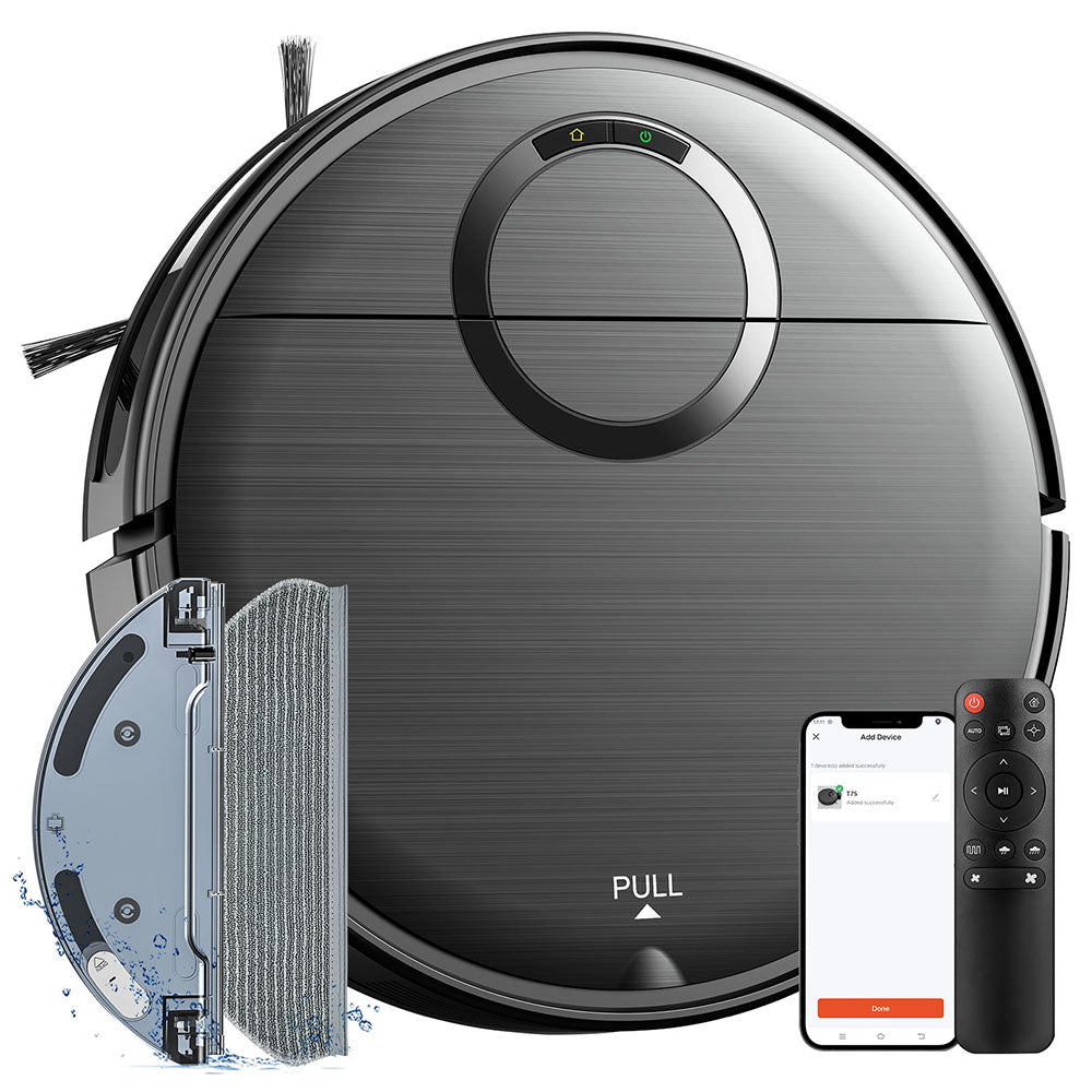 Teendow T7S Robot Vacuum Cleaner and Mop, 2000Pa Powerful Suction, 230ml Water Tank, Smart App & Voice Control, 100min Runtime, Self-Charging, 4 Cleaning Modes, Obstacle Avoidance, Ideal for Pet Owners