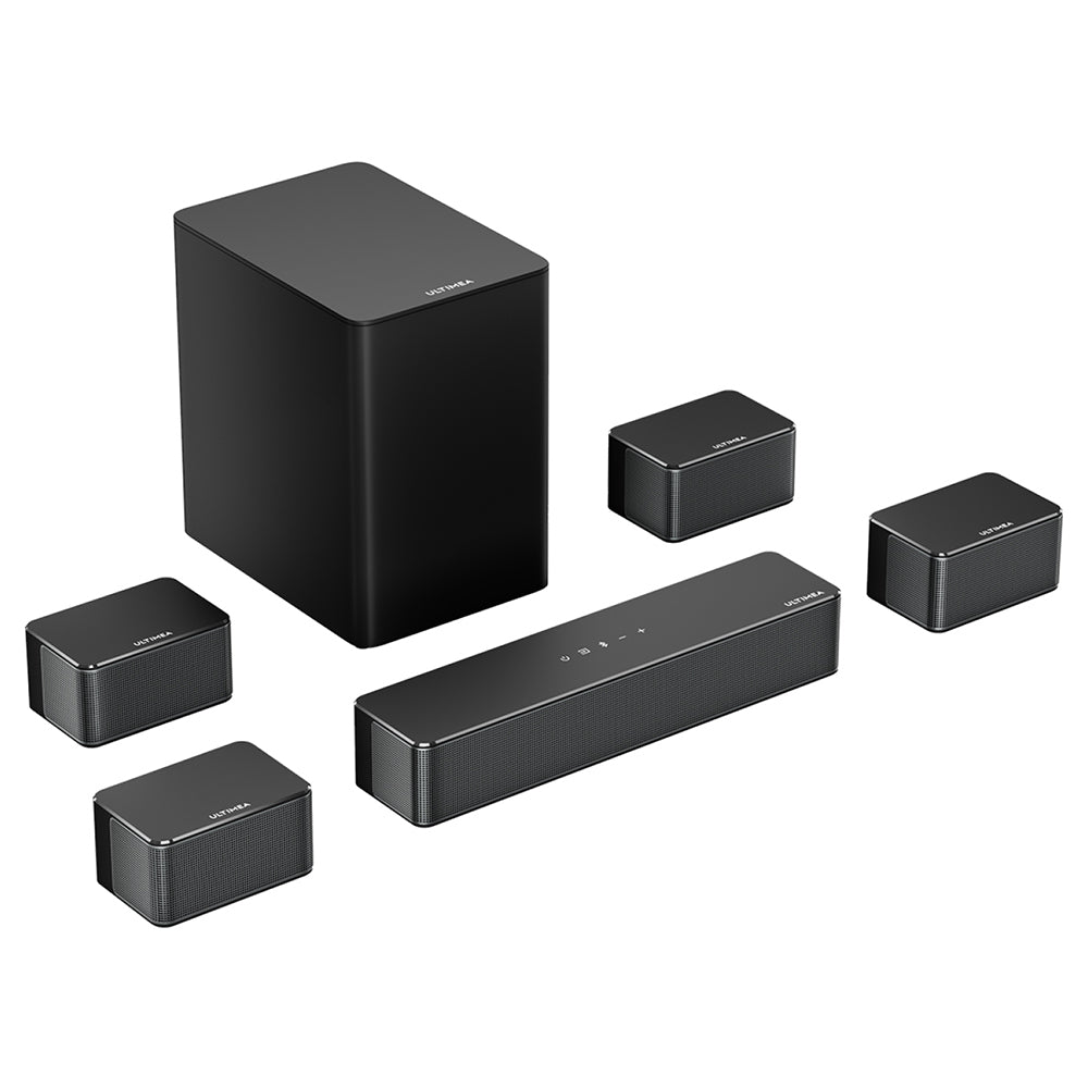 Ultimea Poseidon D70 7.1 Channel Soundbar Subwoofer Speaker Kit, 10 Bands Equalizer, 121 Preset EQ Matrices, BassMX Technology, Smart APP Control