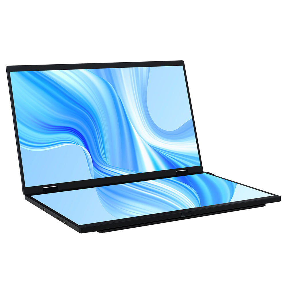 UPERFECT Delta 15.6-inch Dual Screen Portable Folding Monitor, 1920*1080 FHD IPS Screen, 60Hz Refresh Rate, 1000:1 Contrast Ratio, 360° Folding, Built-in Speaker, Built-in Stand & VESA Mountable, 2*Full-Featured Type-C, 2* mini HDMI - EU Plug