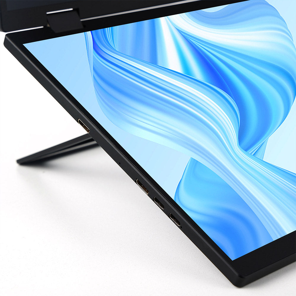 UPERFECT Delta 15.6-inch Dual Screen Portable Folding Monitor, 1920*1080 FHD IPS Screen, 60Hz Refresh Rate, 1000:1 Contrast Ratio, 360° Folding, Built-in Speaker, Built-in Stand & VESA Mountable, 2*Full-Featured Type-C, 2* mini HDMI - EU Plug