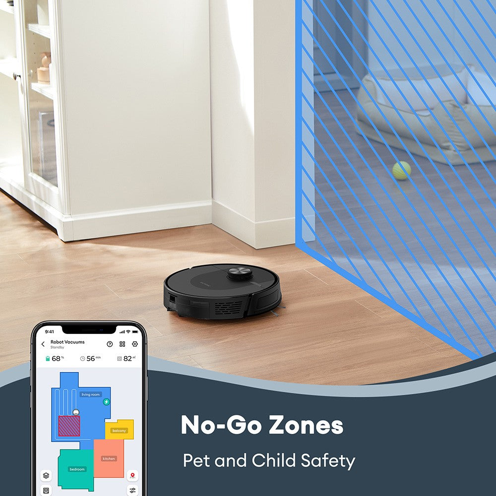 Ultenic D10 Robot Vacuum Cleaner, 15min LiDAR Quick Map, 4000Pa Suction, 120min Runtime, Carpet Auto-Boost, No-Go Zone, Time Scheduled, Siri/Alexa/APP Remote Control, for Hardwood, Tiles, Carpet, etc.