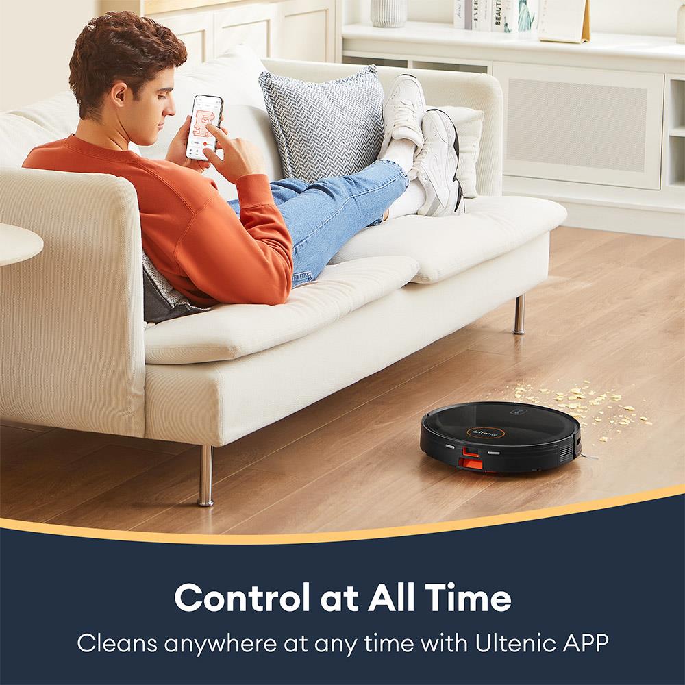 Ultenic D6S Robot Vacuum Cleaner Gyroscopic Navigation, 3-in-1 Sweep Vacuum Mop, 3000 Suction, 4 Cleaning Modes, 2600mAh Battery, 120min Runtime