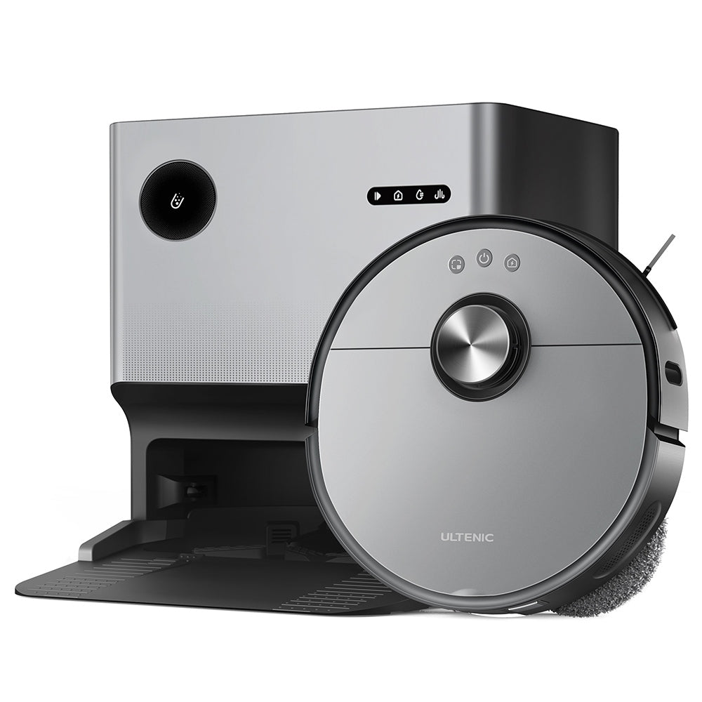 Ultenic MC1 Robot Vacuum Cleaner with Fully-Automatic Station, 5000Pa Suction, Dual-Rotating Mopping, Hot Air Drying, 3L Dustbag, 5200mAh Battery, Max 180 Mins Runtime, APP/Voice Control