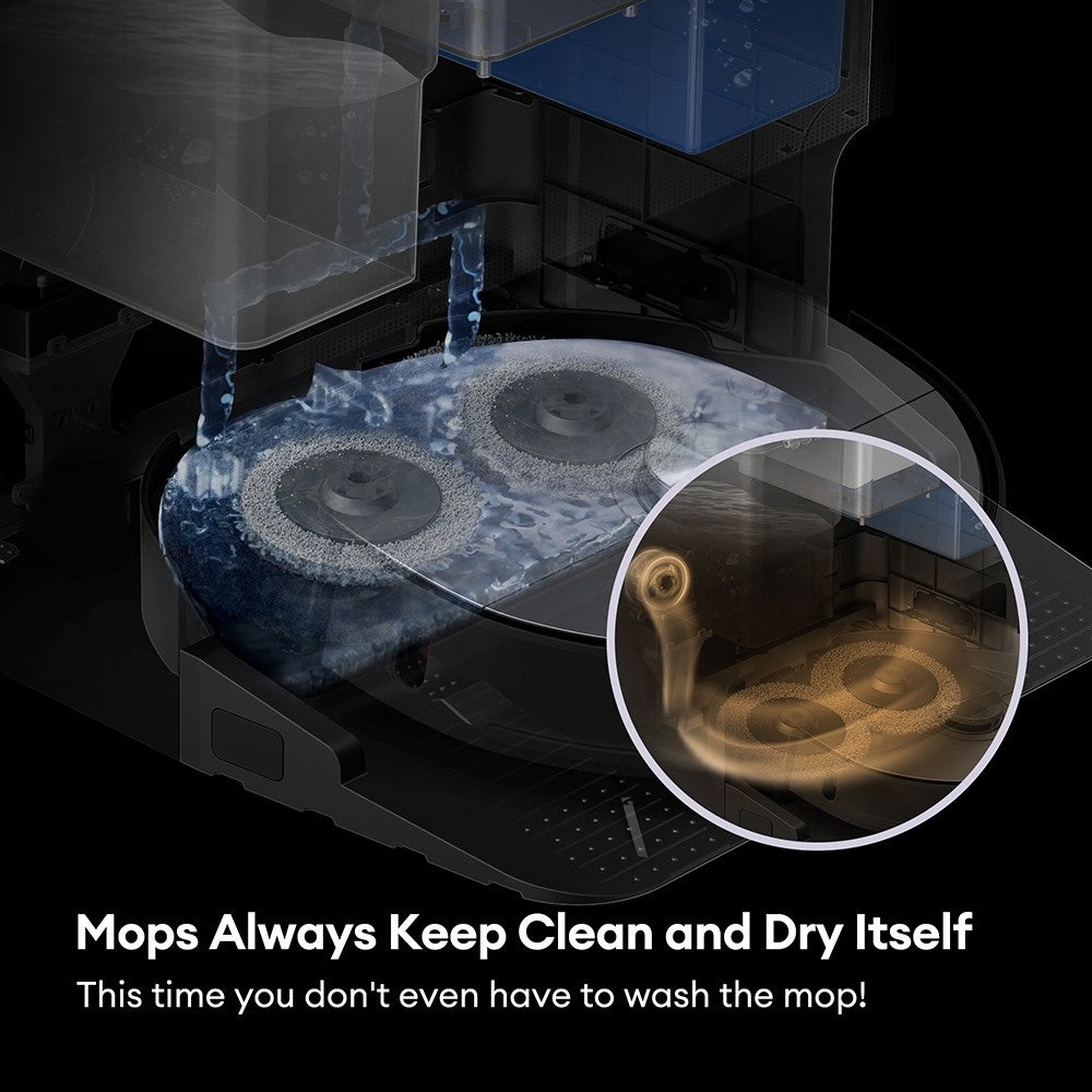 Ultenic MC1 Robot Vacuum Cleaner with Fully-Automatic Station, 5000Pa Suction, Dual-Rotating Mopping, Hot Air Drying, 3L Dustbag, 5200mAh Battery, Max 180 Mins Runtime, APP/Voice Control