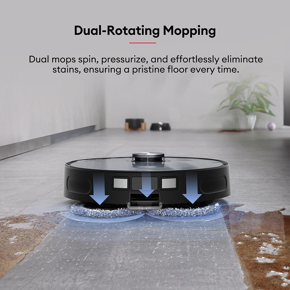 Ultenic MC1 Robot Vacuum Cleaner with Fully-Automatic Station, 5000Pa Suction, Dual-Rotating Mopping, Hot Air Drying, 3L Dustbag, 5200mAh Battery, Max 180 Mins Runtime, APP/Voice Control