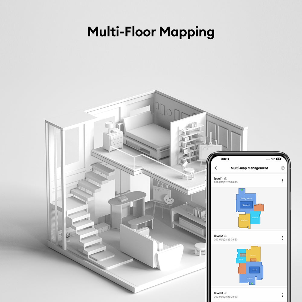 Ultenic MC1 Robot Vacuum Cleaner with Fully-Automatic Station, 5000Pa Suction, Dual-Rotating Mopping, Hot Air Drying, 3L Dustbag, 5200mAh Battery, Max 180 Mins Runtime, APP/Voice Control