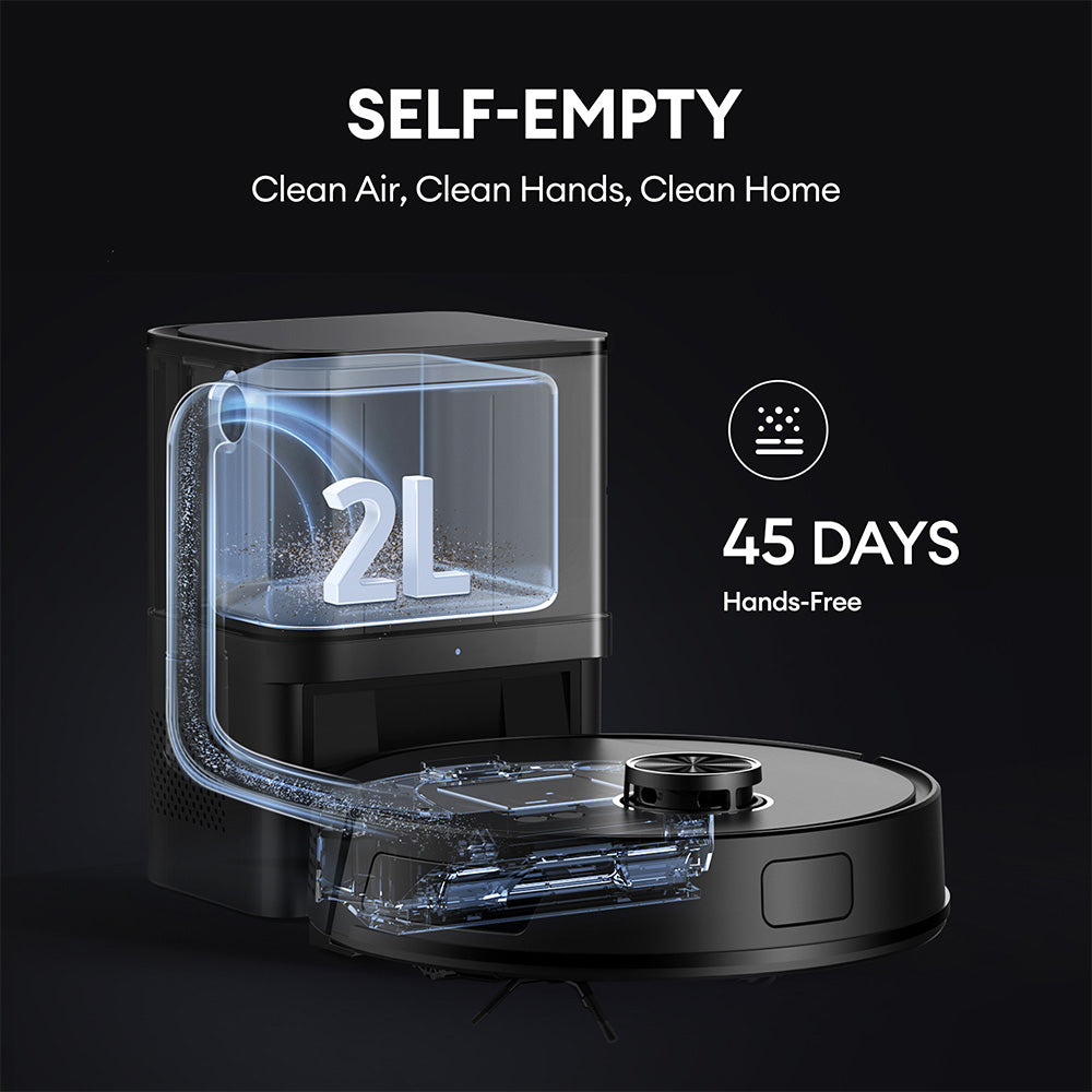Ultenic T10 Lite Robot Vacuum Cleaner with LiDAR Navigation, 4500Pa Suction, Self-empty, Matrix Clean, Up to 180min Runtime, 2L Dustbin, APP Control/Alexa/Siri/IFTTT, for All Floors Pet Hair