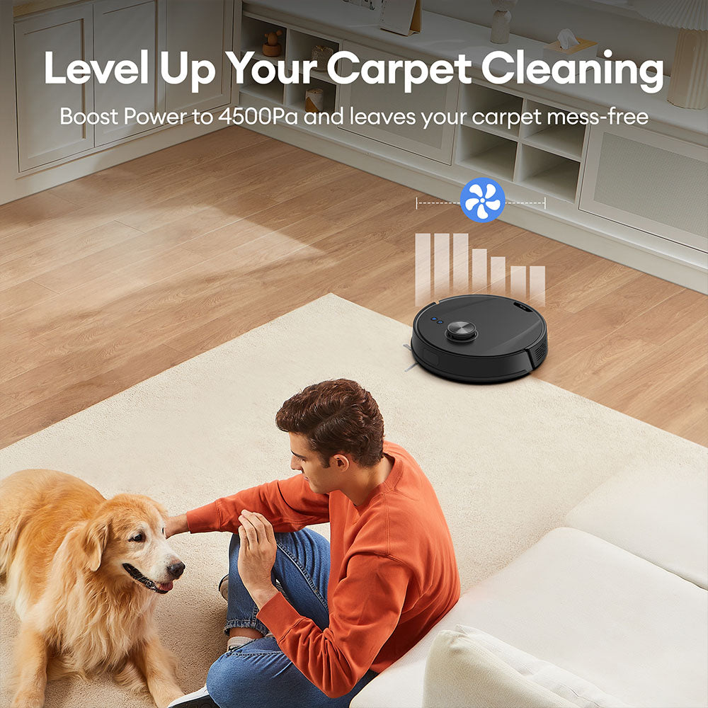 Ultenic T10 Lite Robot Vacuum Cleaner with LiDAR Navigation, 4500Pa Suction, Self-empty, Matrix Clean, Up to 180min Runtime, 2L Dustbin, APP Control/Alexa/Siri/IFTTT, for All Floors Pet Hair