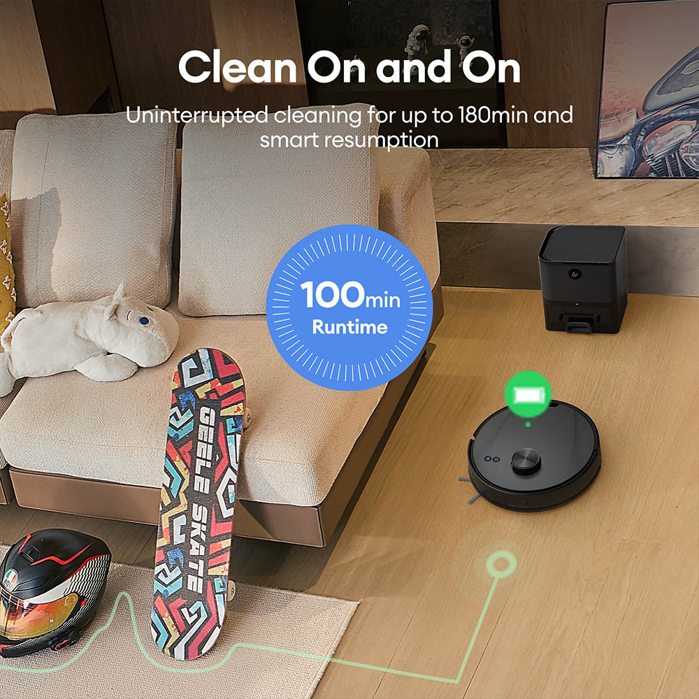 Ultenic T10 Lite Robot Vacuum Cleaner with LiDAR Navigation, 4500Pa Suction, Self-empty, Matrix Clean, Up to 180min Runtime, 2L Dustbin, APP Control/Alexa/Siri/IFTTT, for All Floors Pet Hair