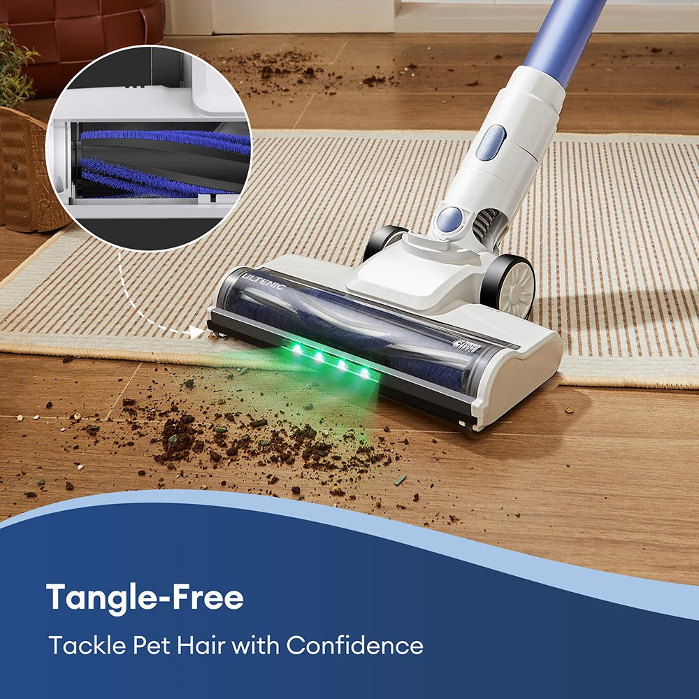 Ultenic U10 Ultra Cordless Vacuum Cleaner, 40kPa Suction, 450W Digital Motor, Self-standing, Telescopic Tube, 40min Runtime, Built-in Flashlight, 180° Swivel, 1L Dustbin