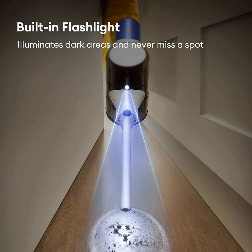 Ultenic U10 Ultra Cordless Vacuum Cleaner, 40kPa Suction, 450W Digital Motor, Self-standing, Telescopic Tube, 40min Runtime, Built-in Flashlight, 180° Swivel, 1L Dustbin