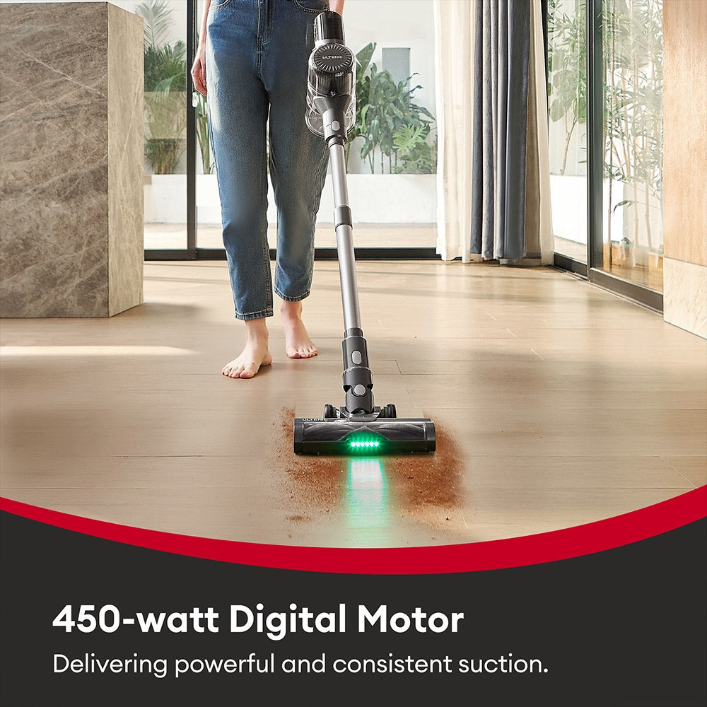 Ultenic U12 Vesla Cordless Vacuum Cleaner, 40KPa Suction, 450W Motor, 1L Dust Box, Up to 45 Mins Runtime, Removable Battery, LED Headlights,Tangle-Free Brush for Pet Hair, Hard Floor Tools
