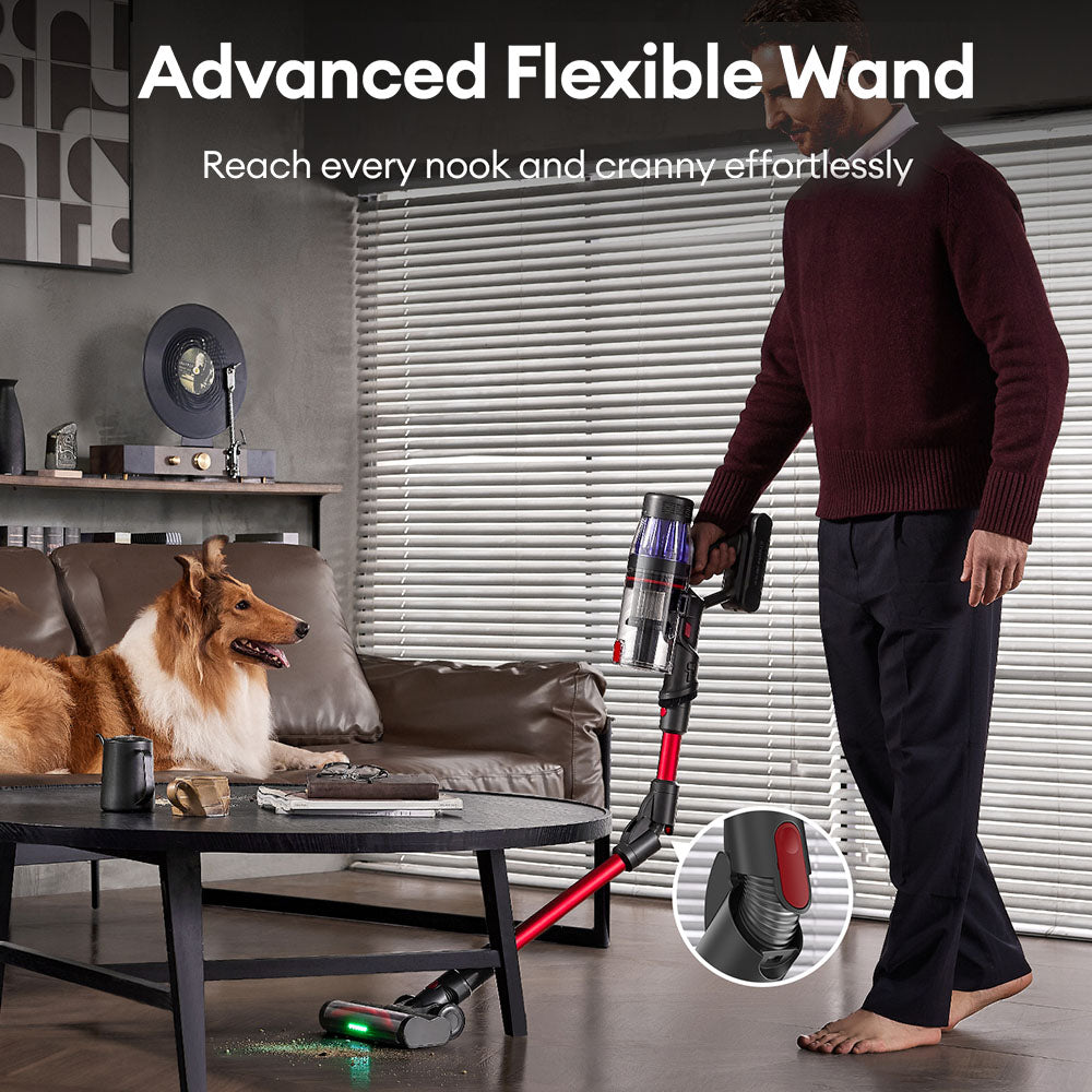 Ultenic U16 Flex Cordless Vacuum Cleaner, 45000Pa Suction, 60mins Runtime, GreenEye Technology, Folding Tube, Anti-Tangle Brush for Carpets, Animal Hair and Hard Floor