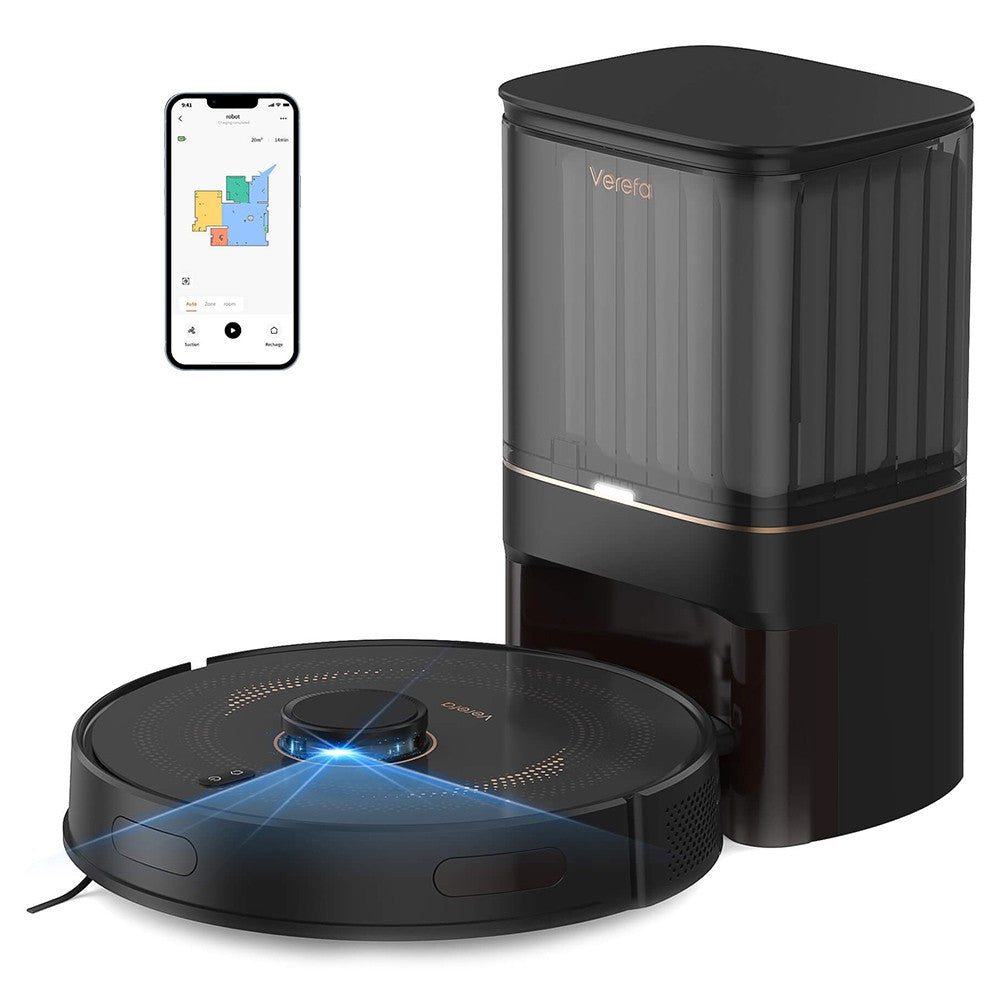Verefa L11 Pro Robot Vacuum Cleaner, Self Emptying, 3000Pa Suction, LiDAR Navigation, 4L Dust Bag, Max 270 Mins Runtime, 70 Days Hands-Free Cleaning, App / Voice Control