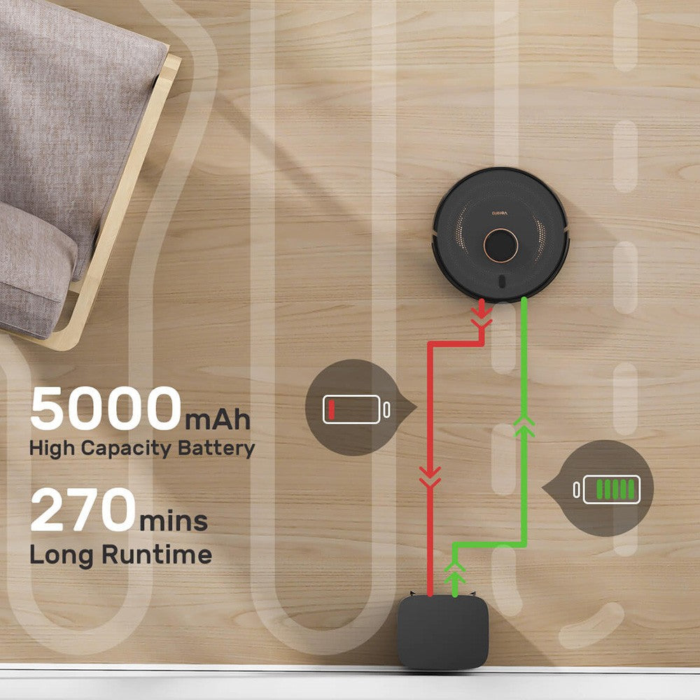 Verefa L11 Pro Robot Vacuum Cleaner, Self Emptying, 3000Pa Suction, LiDAR Navigation, 4L Dust Bag, Max 270 Mins Runtime, 70 Days Hands-Free Cleaning, App / Voice Control