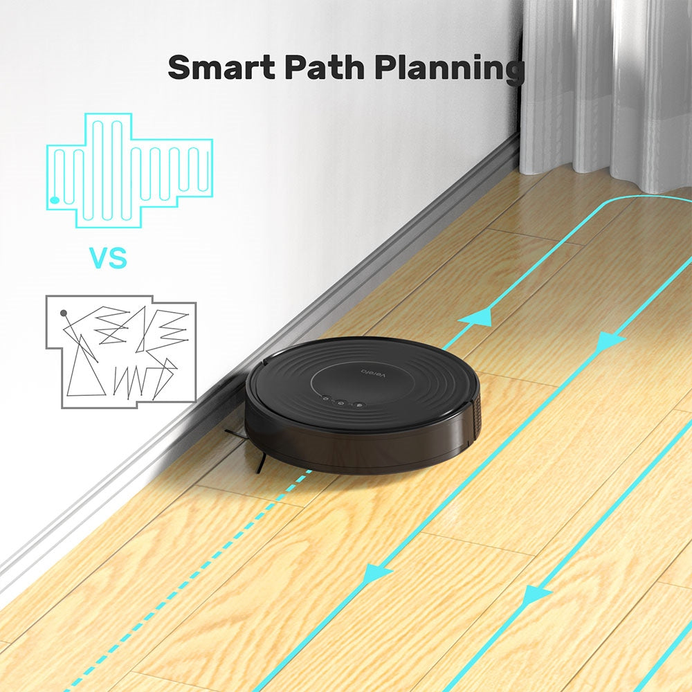 Verefa V60m Lite Robot Vacuum Cleaner, 2700Pa Max Suction, 2 in 1 Vacuuming Mopping, 250ml Dust Box, Max 150 Mins Runtime, App/Voice Control - Black