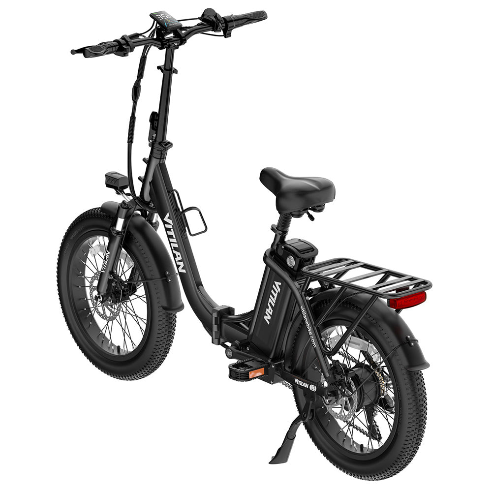 Vitilan U3 Electric Bike, 750W Motor, 48V 13AH Battery, 20*3.0-inch Tires, 45km/h Max Speed, 65km Max Range, Mechanical Disc Brake, Suspension Front Fork, Shimano 7 Speed, LCD Display - Black