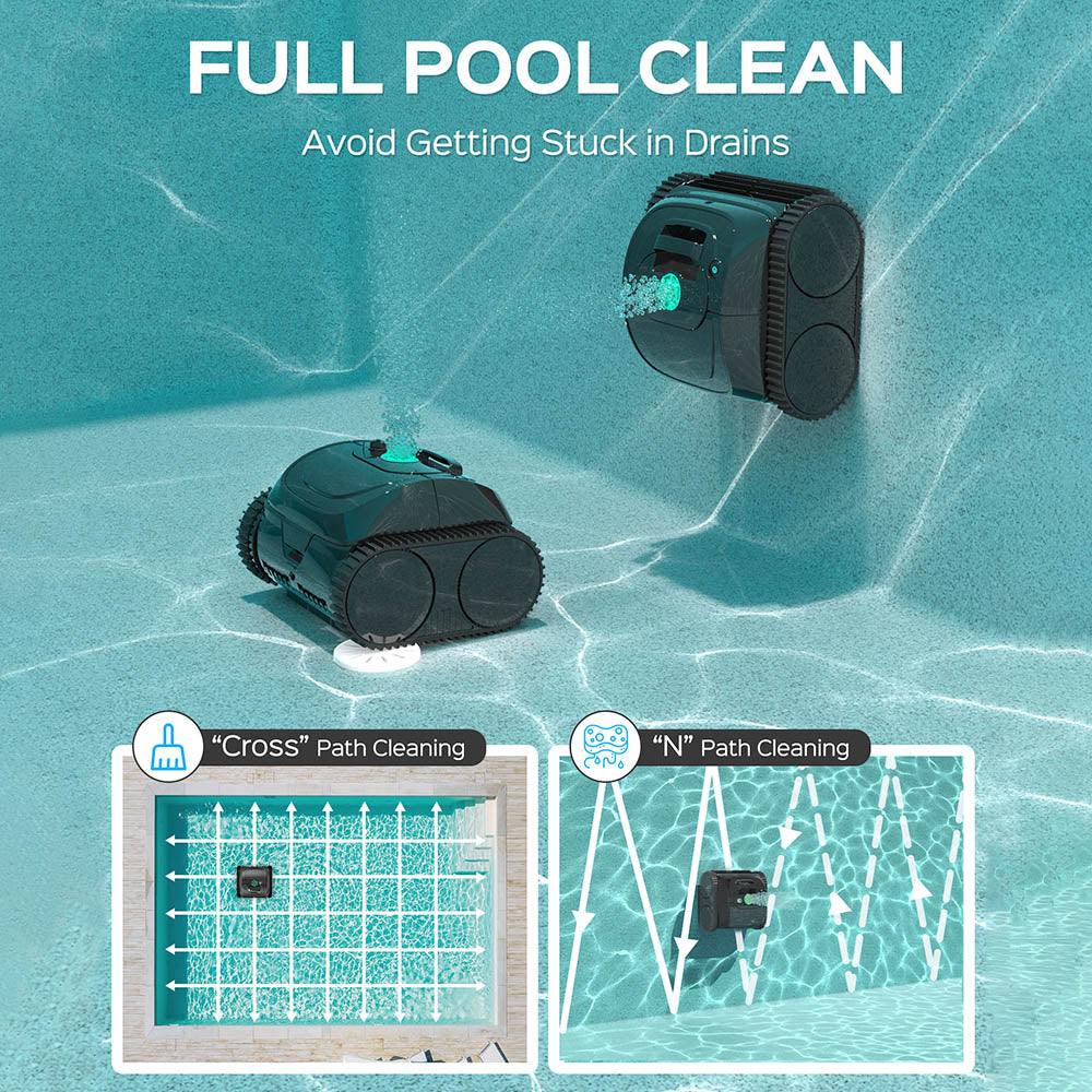 WYBOT C1 Cordless Robotic Pool Cleaner, 150min Runtime, Wall Climbing, Intelligent Route Planning, APP Control, for Pools up to 1,615 Sq.ft