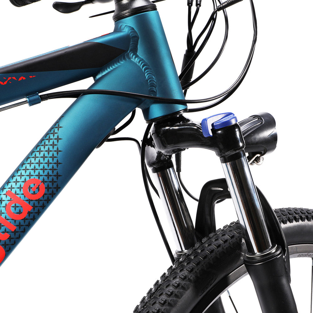 Eleglide M1 Electric Bike Upgrade Version 27.5 Inch 250W Hall Brushless Motor 36V 7.5Ah Removable Battery 25km/h Max Speed SHIMANO Shifter 21 Speeds up to 65km Max Range IPX4 Aluminum Alloy Frame Dual Disk Brake Mountain Urban Bicycle - Dark Blue