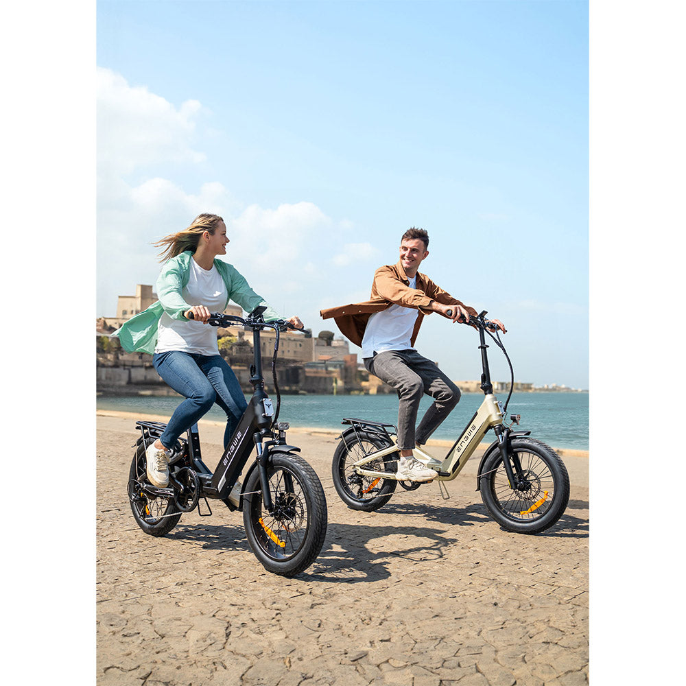 ENGWE L20 3.0 Pro Electric Bike, 250W Motor, 48V 15Ah Battery, 20x3.0 inch Tire, 160km Max Range, Hydraulic Brake, Full Suspension,
Shimano 7-speed - Golden