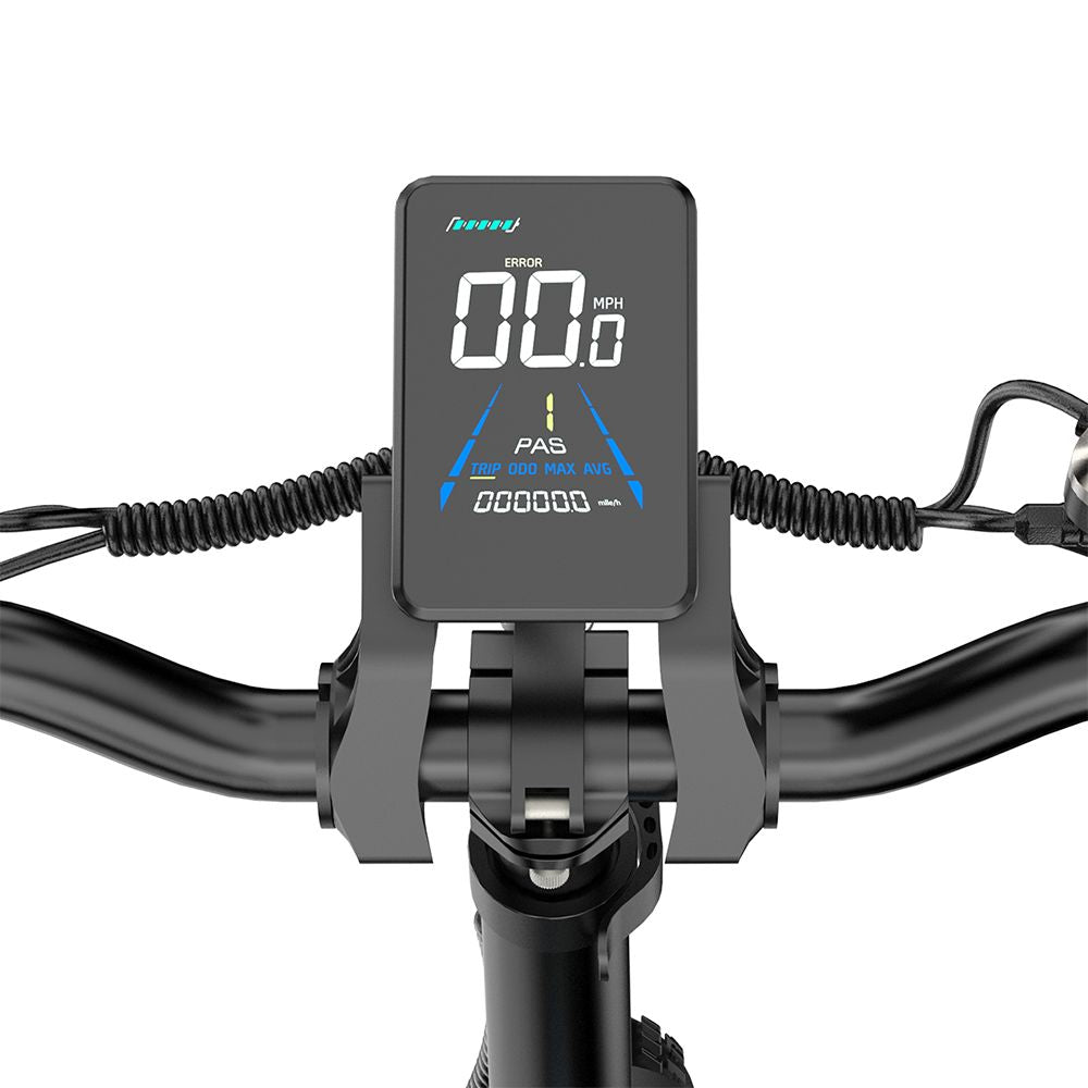 ESKUTE Star Folding Electric Bike 20*4.0 inch Fat Tire 250W Motor 25KM/H Max Speed 36V 25Ah Battery 100km Range Shimano 7-Speed Gear Hydraulic Disc Brakes - Black