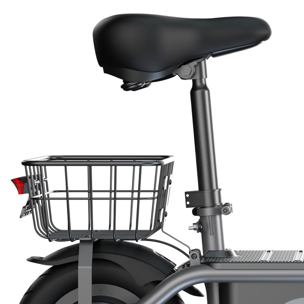 iScooter F2 Electric Scooter with Seat & Rear Basket, 500W Motor, 36V 7.8Ah Battery, 10 inch Tires, 30km/h Max Speed, 30km Range, Front & Rear Drum Brakes, 120kg Max Load