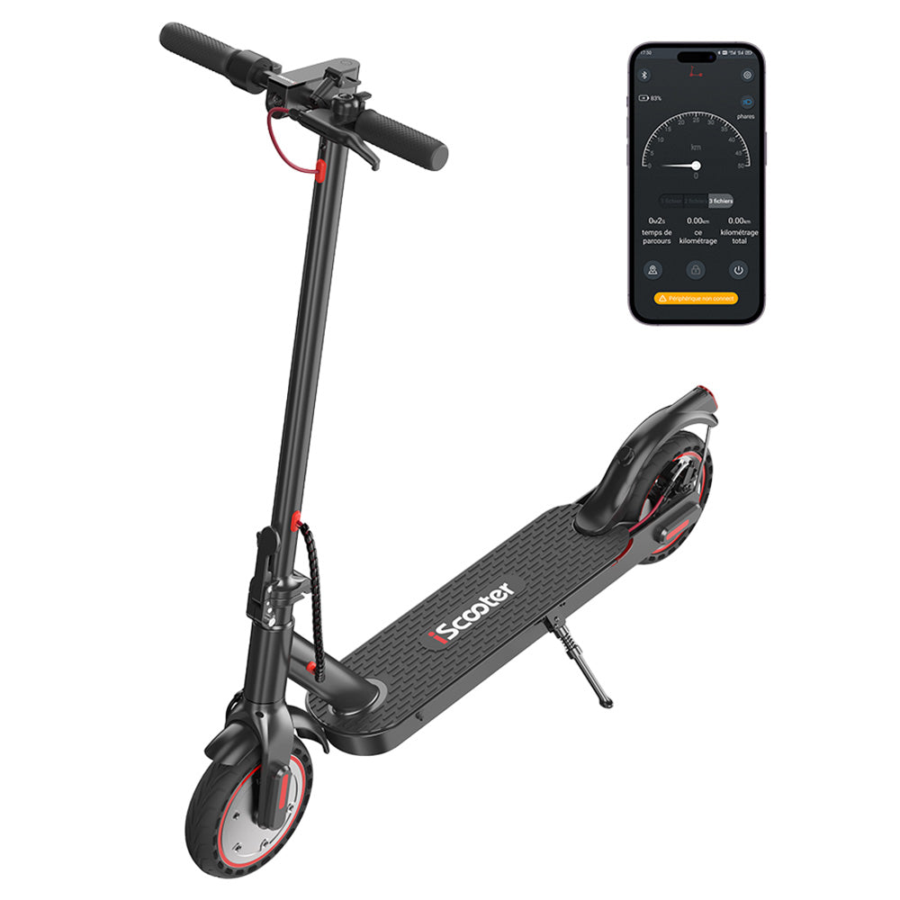 iScooter i9 Folding Electric Scooter 8.5 Inch Honeycomb Tire 350W Motor 7.5Ah Battery 30km/h Max Speed APP IP54 Waterproof - Black