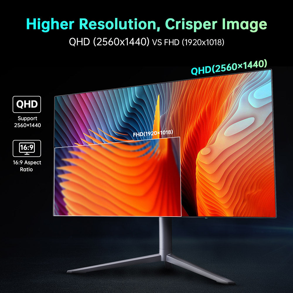 KTC G27P6 27-inch LG OLED Gaming Monitor, 2560x1440 16:9 240Hz Refresh Rate, 1500000:1 Constrast Ratio, 136% sRGB HDR10 0.03ms GTG Response Time, Low Blue FreeSync&G-Sync, 3xUSB3.0 2xHDMI2.0 DP1.4 Type-C, Built-in Speakers KVM 65W Reverse Charge VESA