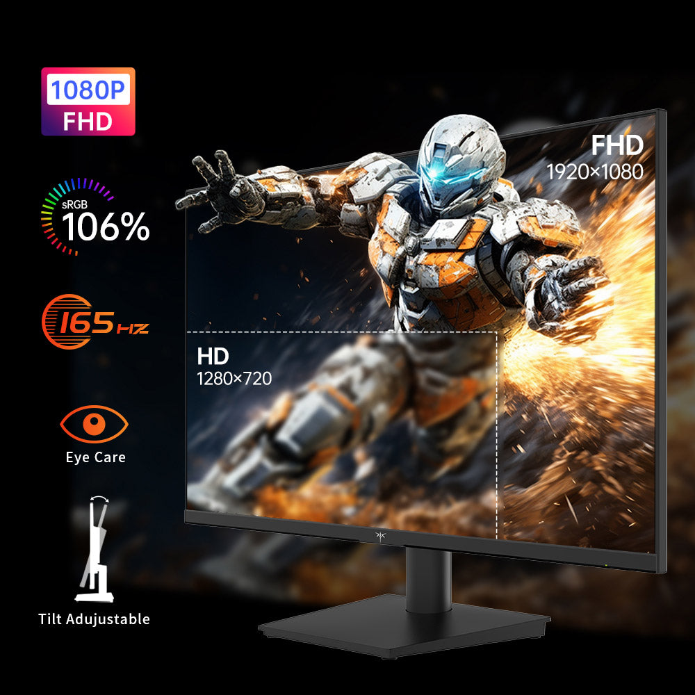 KTC H27V13 27-inch Gaming Monitor, 1920x1080 FHD 16:9 VA Panel, 100Hz Refresh Rate, 4000:1 Contrast Ratio, 106% sRGB HDR10 8ms Response Time, Low Blue Light, FreeSync & G-Sync Compatible, HDMI VGA Audio Out, VESA Wall Mount Tilt Adjustment Displayer