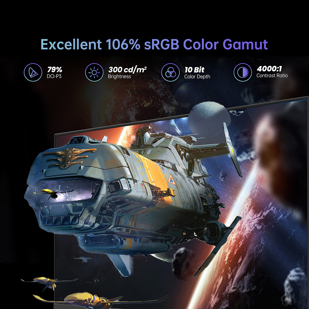 KTC H27V13 27-inch Gaming Monitor, 1920x1080 FHD 16:9 VA Panel, 100Hz Refresh Rate, 4000:1 Contrast Ratio, 106% sRGB HDR10 8ms Response Time, Low Blue Light, FreeSync & G-Sync Compatible, HDMI VGA Audio Out, VESA Wall Mount Tilt Adjustment Displayer