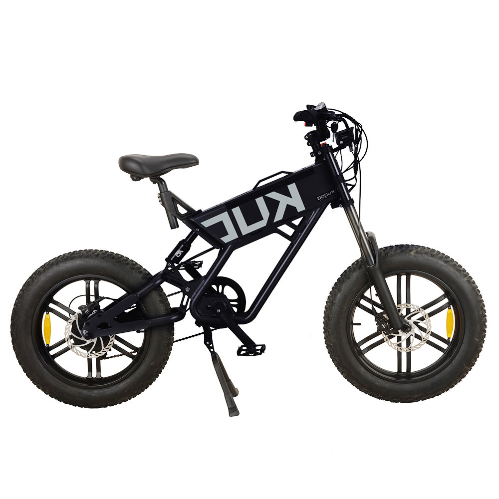 KUGOO T01 Electric Bicycle 48V 500W Motor 13Ah Battery 20*4.0 Inch Fat Tires 38Km/h Max Speed Shimano 7-Speed Gears Hydraulic Brakes 50-65KM Mileage 150KG Load Electric Mountain Bike - Black