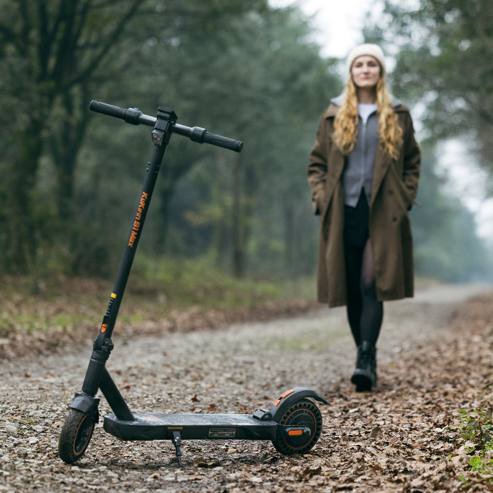 KuKirin S1 Max Foldable Electric Scooter, 350W Motor, 36V 10.4Ah Battery, 8-inch Tires, Taillight 39km Range, Spring Shock Absorption, Big Display, 15-degree slope, IP54 Waterproof Safety folding buckle