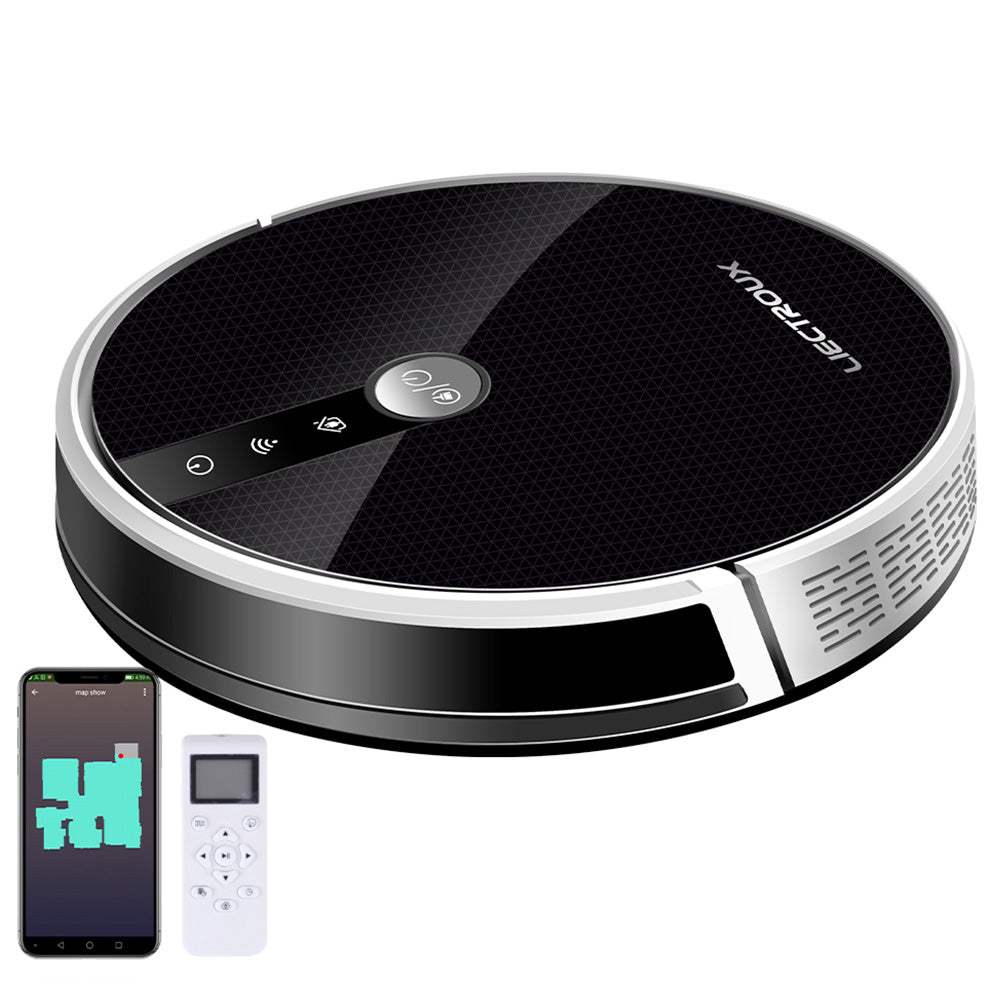 Liectroux C30B Robot Vacuum Cleaner 6000Pa Suction with AI Map Navigation 2500mAh Battery Smart Partition Electric Water Tank APP Control - Black