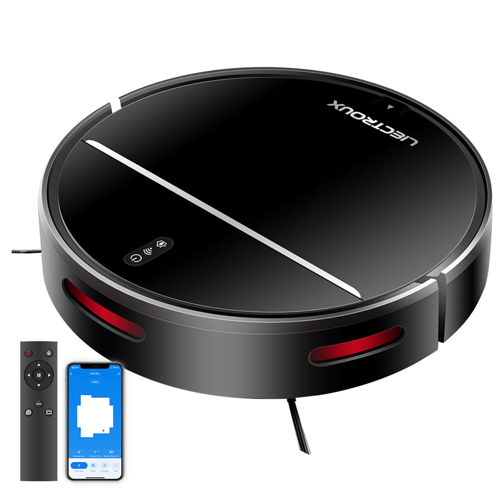 Liectroux M7S Pro Robot Vacuum Cleaner Sweeping Vacuuming Mopping Integrated 2D Map Navigation, 4400mAh Battery, Run 110mins - Black