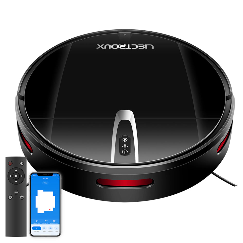 Liectroux V3S Pro Robot Vacuum Cleaner, 4000Pa Suction, Dry Wet Mopping, 2D Map Navigation, with Memory, WiFi App Voice Control