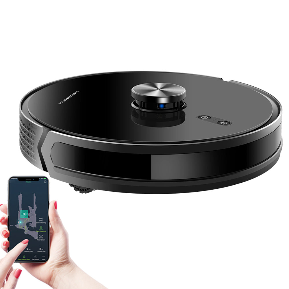 Liectroux X6 Robot Vacuum Cleaner, 6500Pa Suction, LDS Laser Navigation, 235ml Water Tank, 400ml Dustbin, 5 Maps Saved, 2600mAh Battery, App/Voice Control