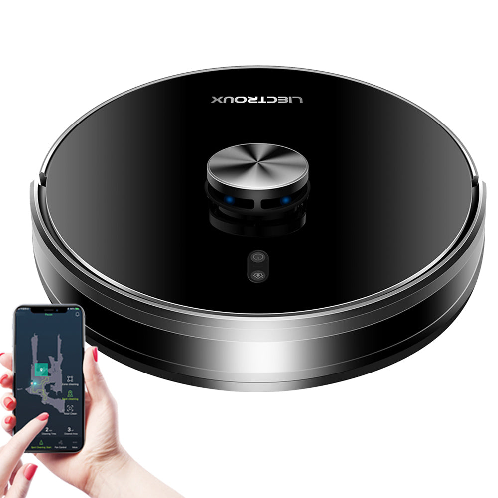 Liectroux X6 Robot Vacuum Cleaner, 6500Pa Suction, LDS Laser Navigation, 235ml Water Tank, 400ml Dustbin, 5 Maps Saved, 2600mAh Battery, App/Voice Control