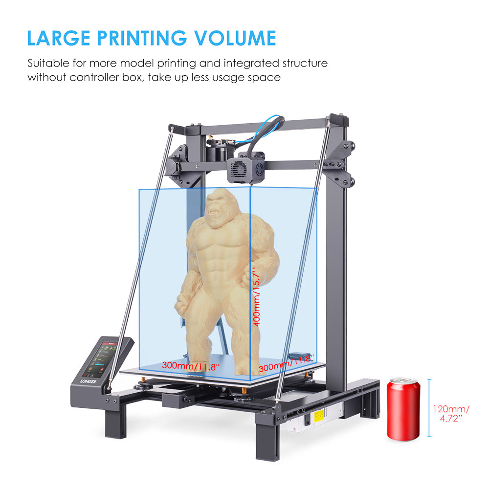 LONGER LK5 Pro 3D Printer Upgraded Edition, Dual Blower Fan, 90% Pre-Assembled, Silent Motherboard, 300*300*400mm