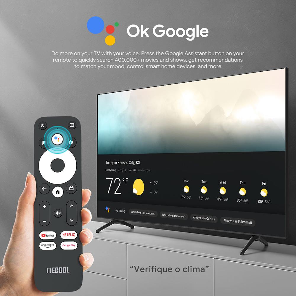 MECOOL KM2 PLUS Netflix Supported Google Android TV 11.0 Smart TV BOX, Amlogic S905X4 2GB RAM 16GB eMMC AV1 Ultra 4K HDR 2.4G/5.0GHz WiFi BT5.0 SPDIF Google Assistant Dolby Atmos Audio Ethernet Multi-streamer Home Media Player Set Top Box - EU Plug